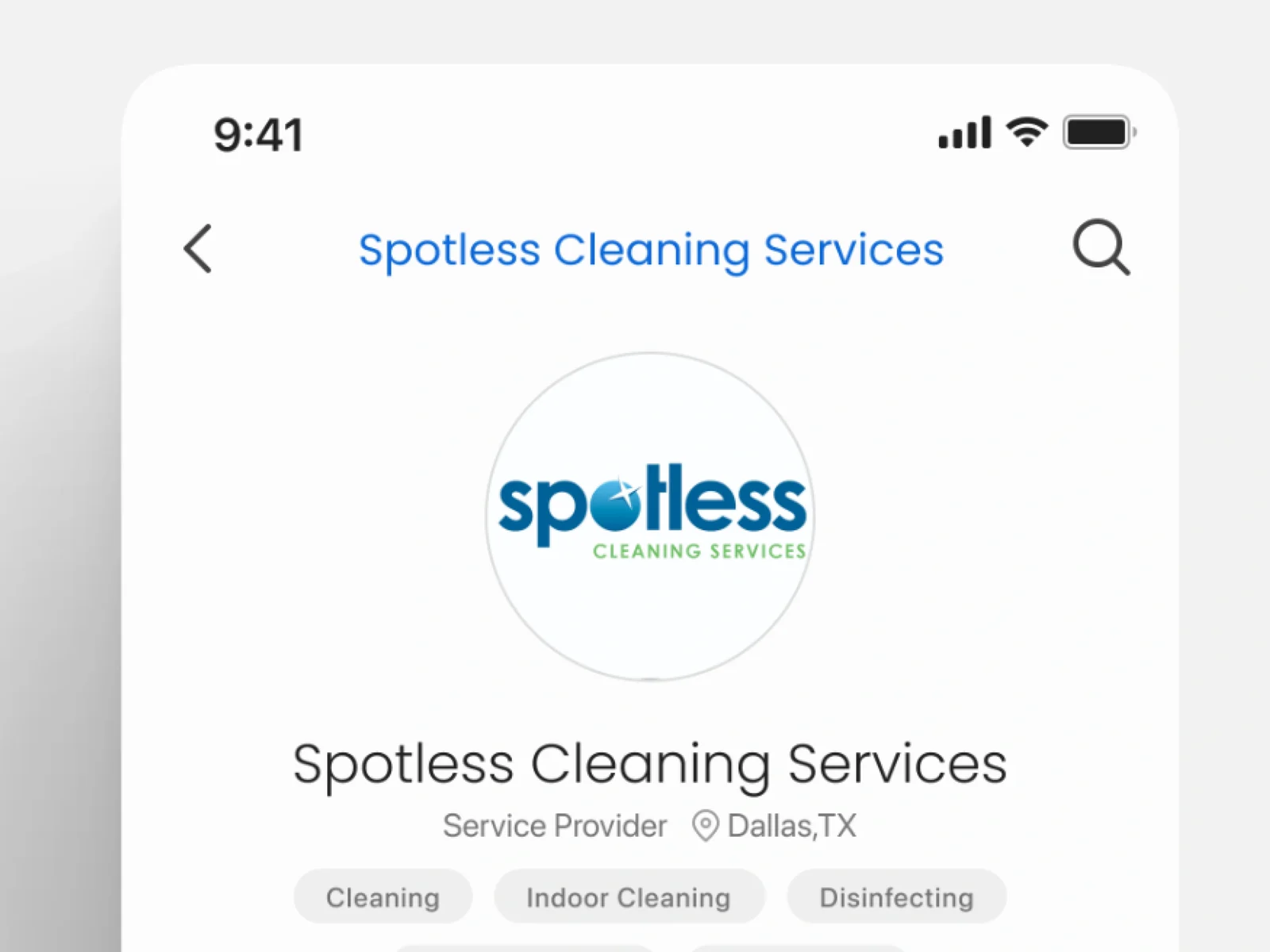 Service Provider app profile
